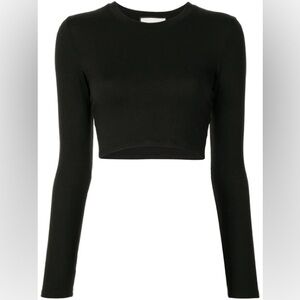 ALEXIS Black Long Sleeve Crop Top